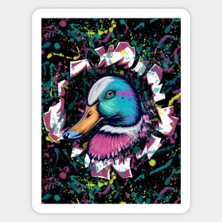 Mallard Duck Spray Paint Graffiti Art Sticker